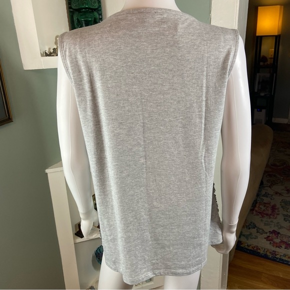 NWT New Talbots Shimmering Silver Sequin Tank Top Sleeveless Shell Top Shirt L - Picture 6 of 9